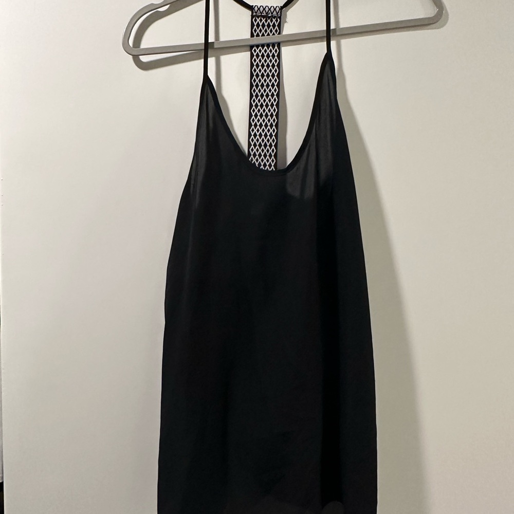 Black Strappy Dress with Geometric Back Detail